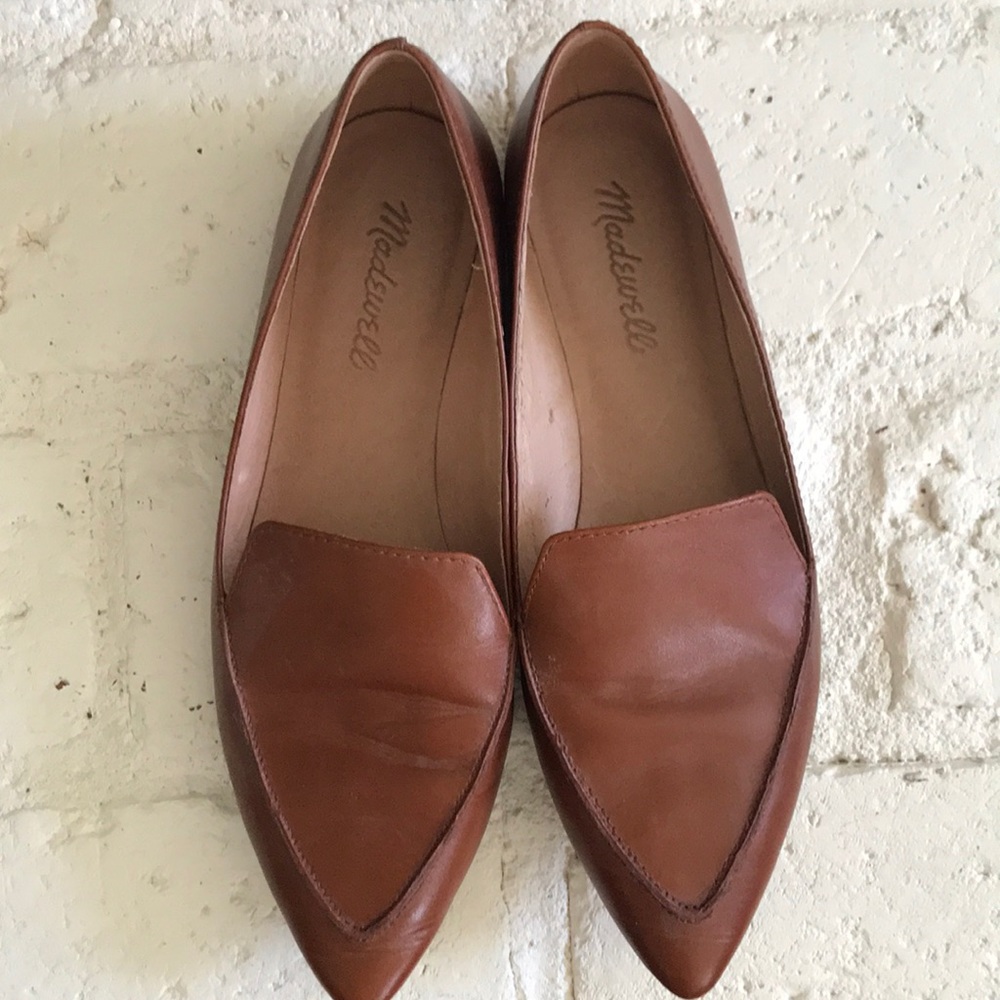 Madewell Lou Pointed Toe Cognac Loafers